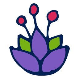 Lila Blume verziert PNG-Design