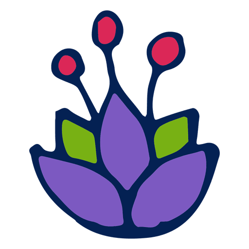 Flor morada adornada Diseño PNG