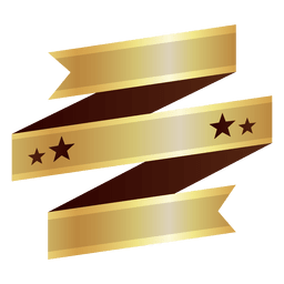 Insignia de cinta dorada Diseño PNG