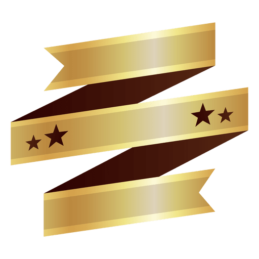 Ribbon golden badge