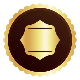 Insignia dorada redonda Diseño PNG