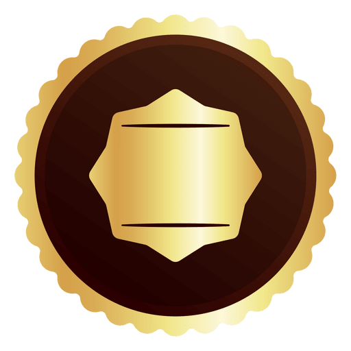 Round golden badge PNG Design