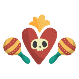 Caveira com maracas Desenho PNG
