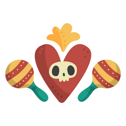 Skull with maracas PNG Design