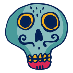 Caveira com bigode Desenho PNG