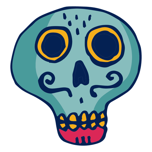 Skull with moustache PNG Design