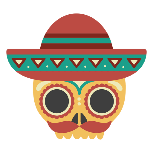 Sch?del mit Sombrero-Maske PNG-Design