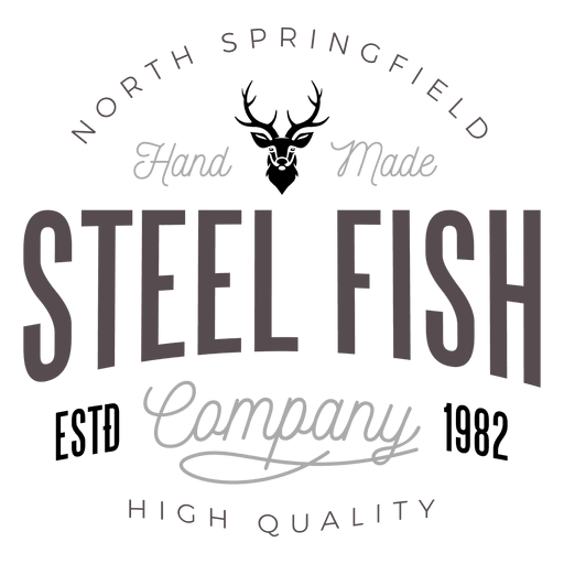 Steel fish logo PNG Design