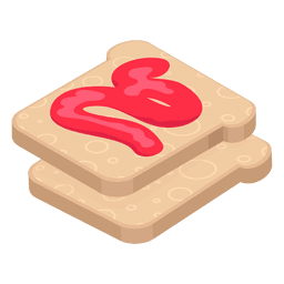 Toast with jam PNG Design