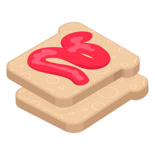 Toast with jam PNG Design