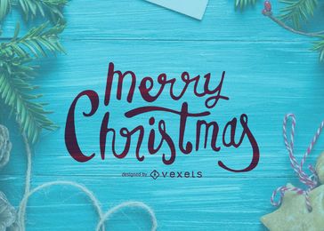 Merry Christmas Calligraphy Card Vector Download