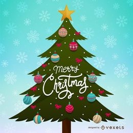 Ilustración de árbol de navidad con adornos