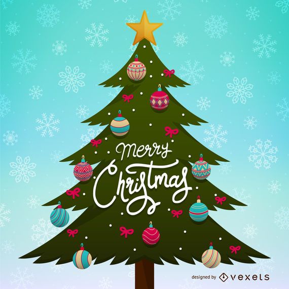 Ilustración del árbol de navidad con adornos Ilustración del árbol de navidad con adornos