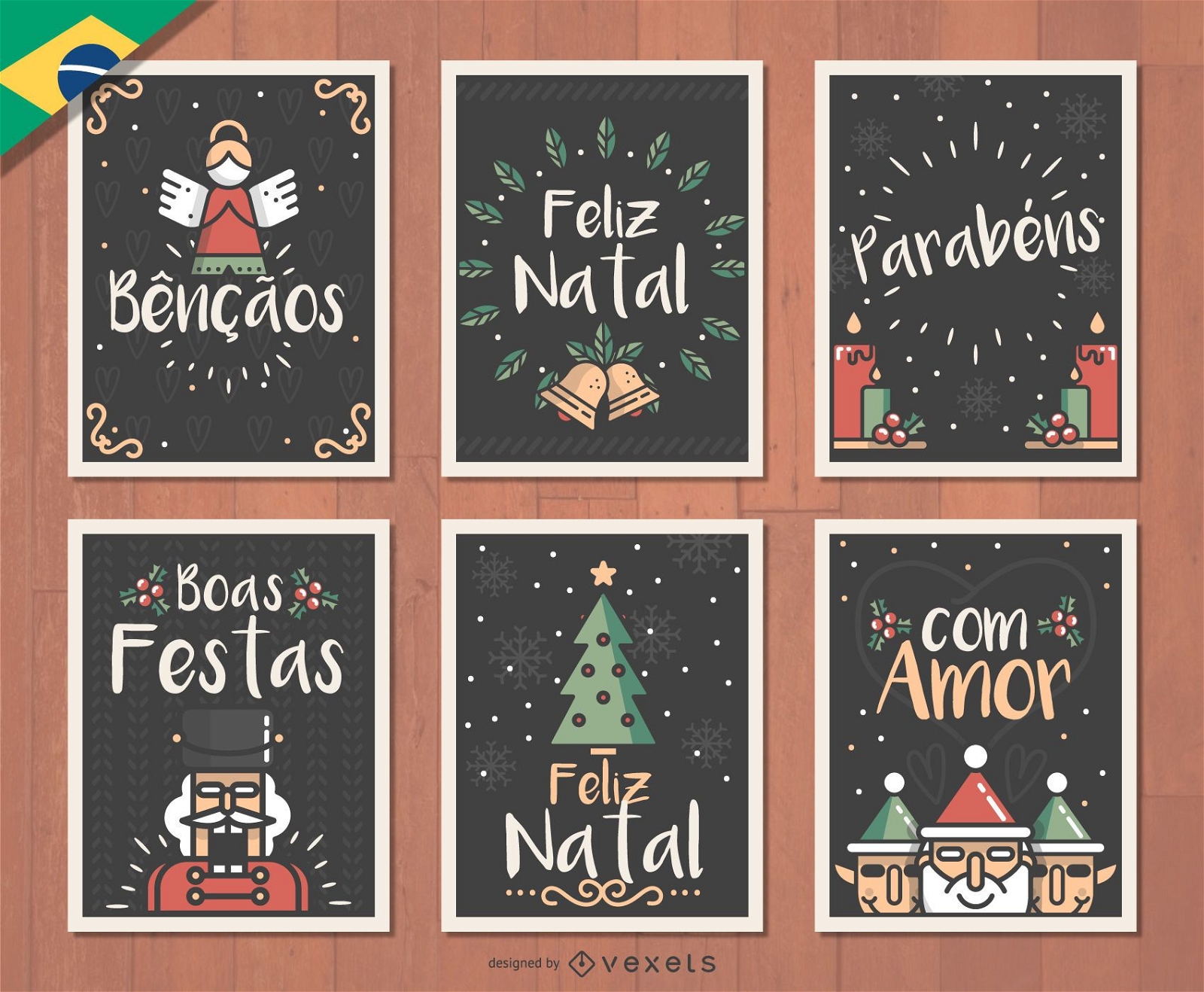 Portugiesischer Feliz Natal Weihnachtskartensatz