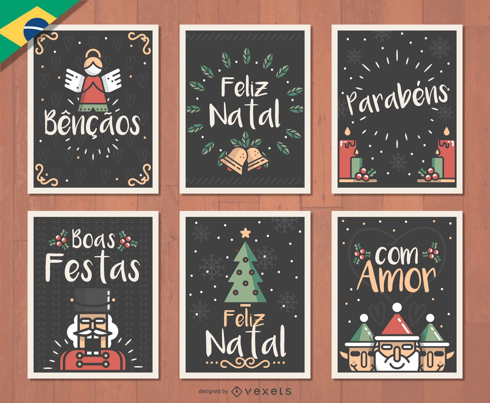 Portuguese Feliz Natal Christmas card set