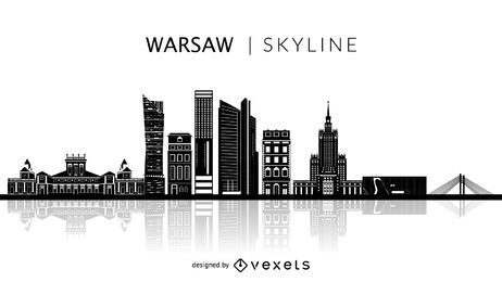 Warsaw Poland silhouette skyline