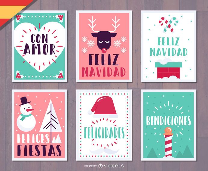 Spanish Feliz Navidad Christmas card set Spanish Feliz Navidad Christmas card set