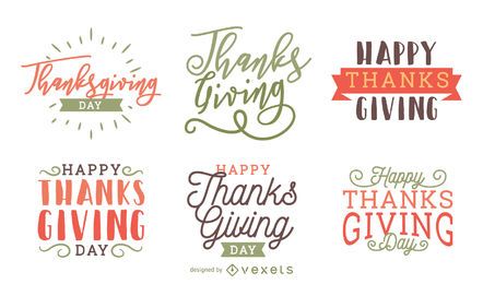 Thanksgiving badge label set Thanksgiving badge label set