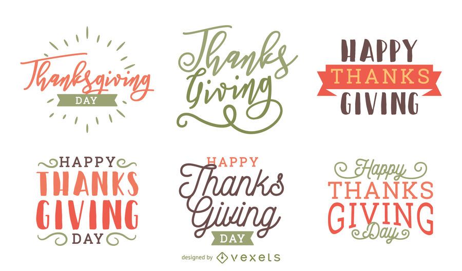 Thanksgiving badge label set Thanksgiving badge label set