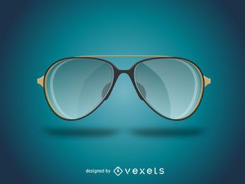 Realista ilustración de gafas de sol de aviador Realista ilustración de gafas de sol de aviador