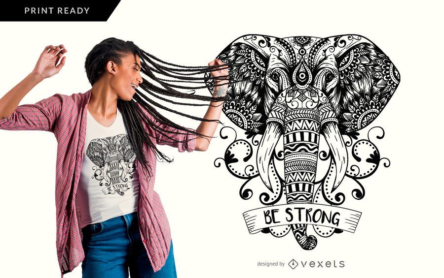 Download Mandala elephant t-shirt design - Vector download