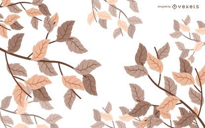 Fondo ilustrado de hojas de otoño