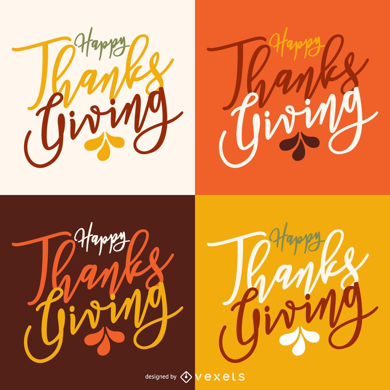 Calligraphic Thanksgiving label card