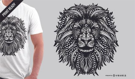Diseño de camiseta mandala león