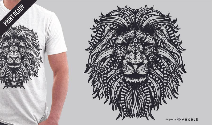 Mandala camiseta león diseño Mandala camiseta león diseño