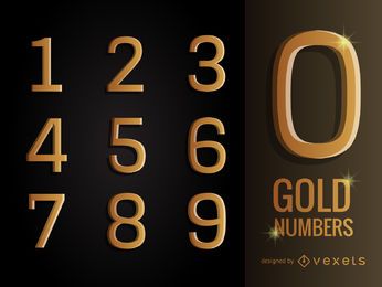Paquete de números de oro 3D Paquete de números de oro 3D