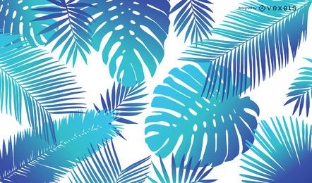 Bright tropical leaves background