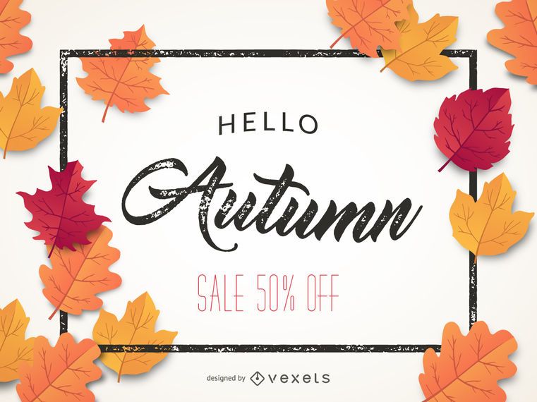 Banner de venta de otoño 50% de descuento. Banner de venta de otoño 50% de descuento.