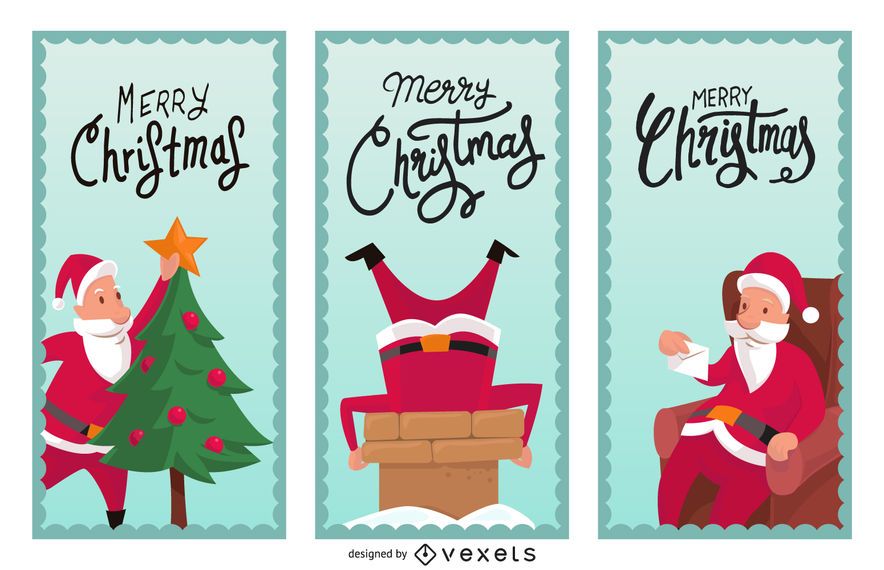 Illustrated Christmas banner set Illustrated Christmas banner set