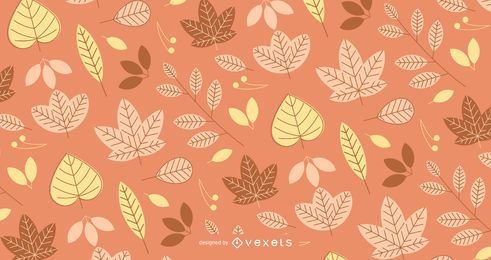 Patrón de otoño con hojas ilustradas