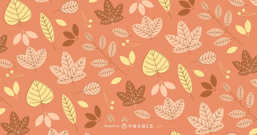 Autumn pattern with illustrated leaves Autumn pattern with illustrated leaves