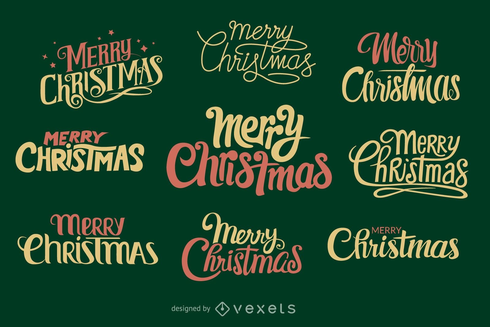 Collection of handwritten Christmas labels