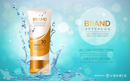 Cosmetic sunscreen packaging mockup Cosmetic sunscreen packaging mockup