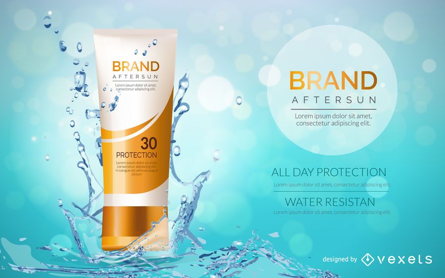 Cosmetic Sunscreen Packaging Mockup - Vector Download