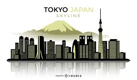 Tokyo Japan silhouette skyline 
