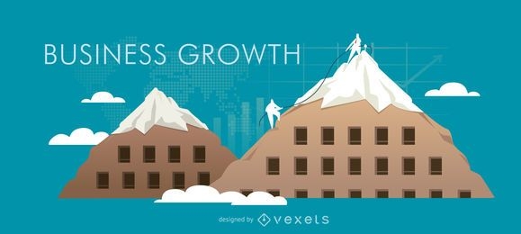 Business growth banner illustration