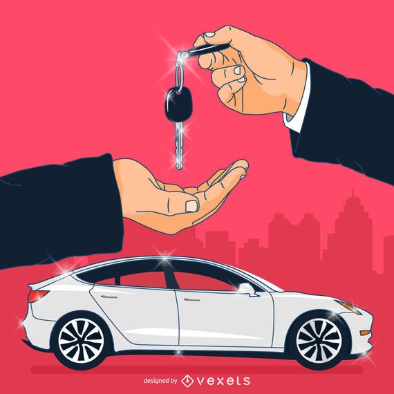 Car dealer ownership illustration Car dealer ownership illustration