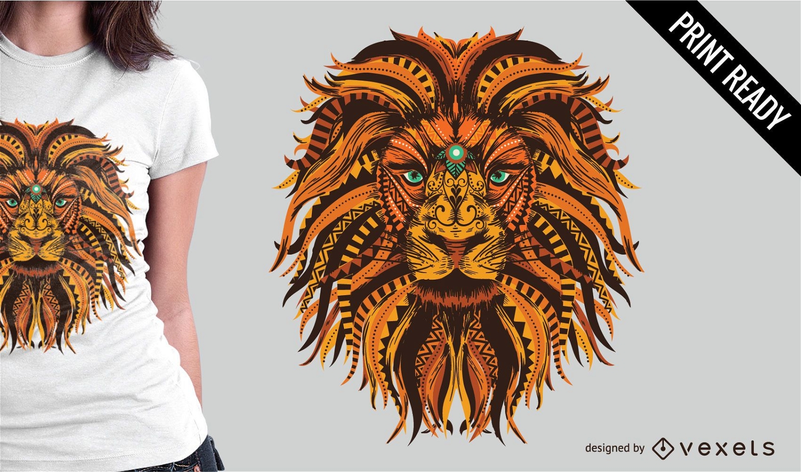 L?we-Mandala-Illustrations-T-Shirt-Design