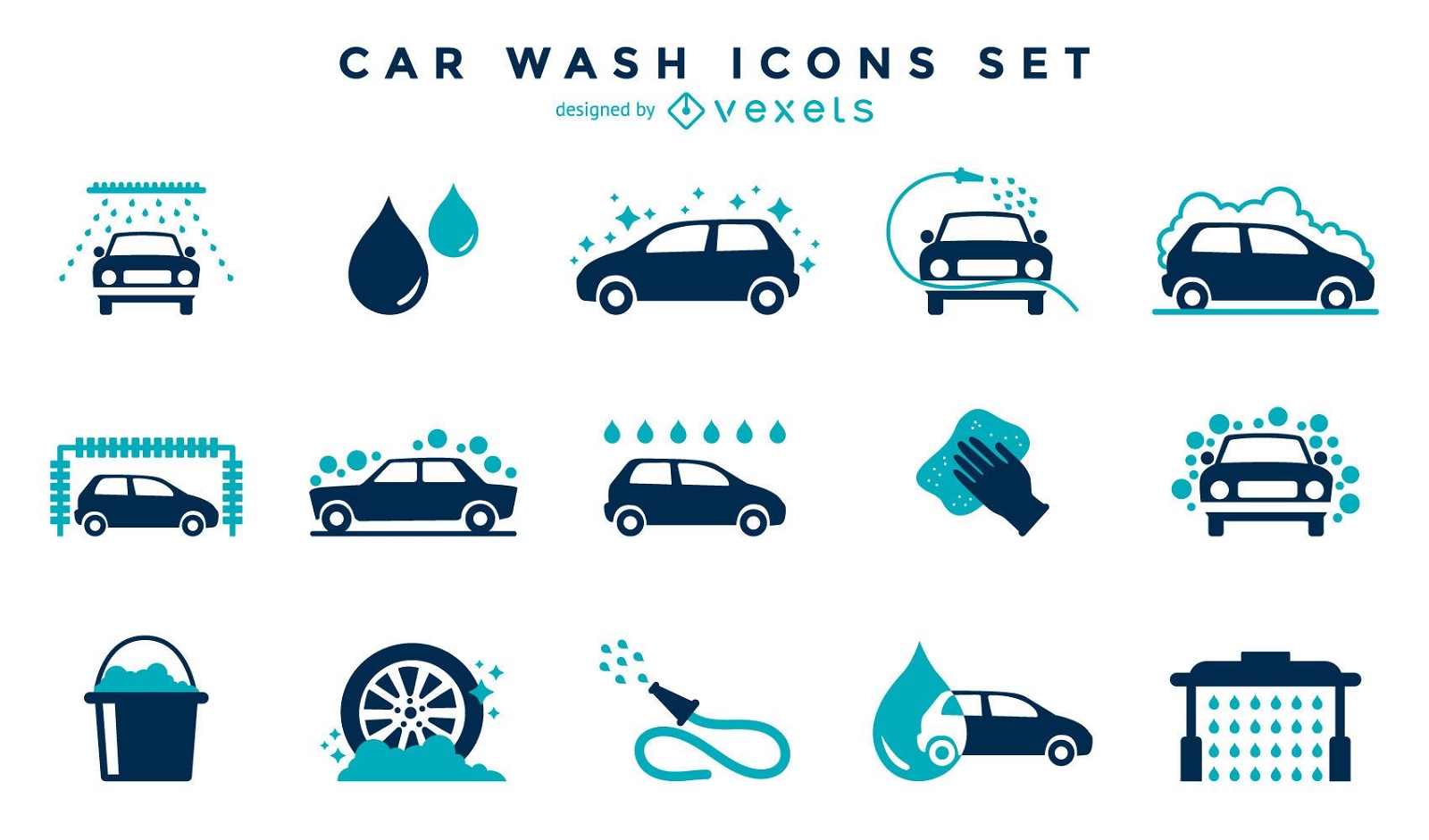 Car wash icon collection