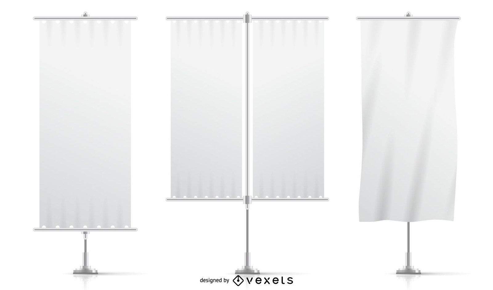 White mockup flags set