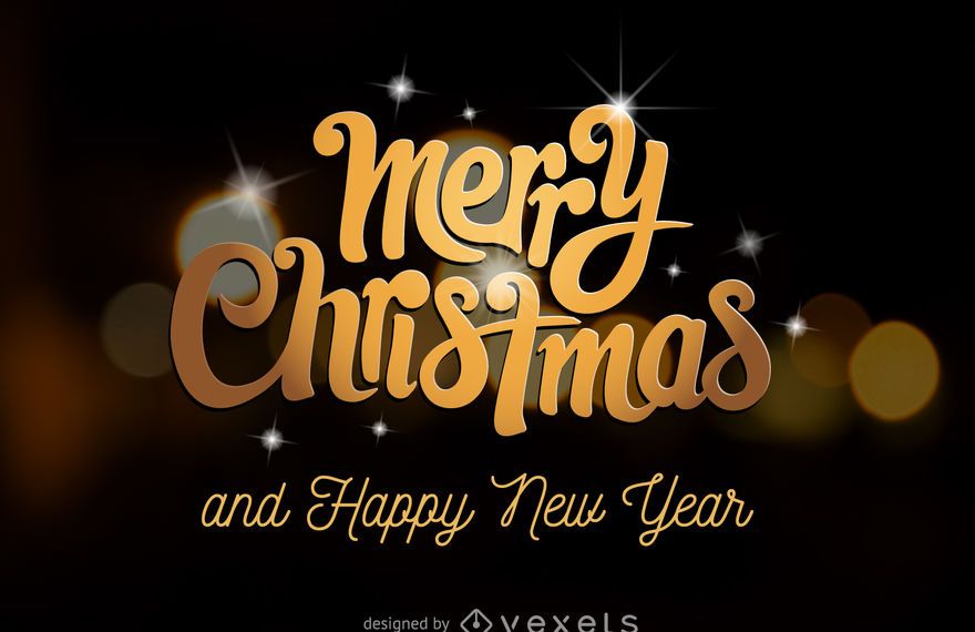 Tarjeta de letras de oro de feliz Navidad Tarjeta de letras de oro de feliz Navidad