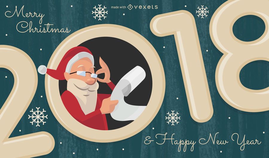 2018 feriados com fabricante de ilustrações de Santa 2018 feriados com fabricante de ilustrações de Santa