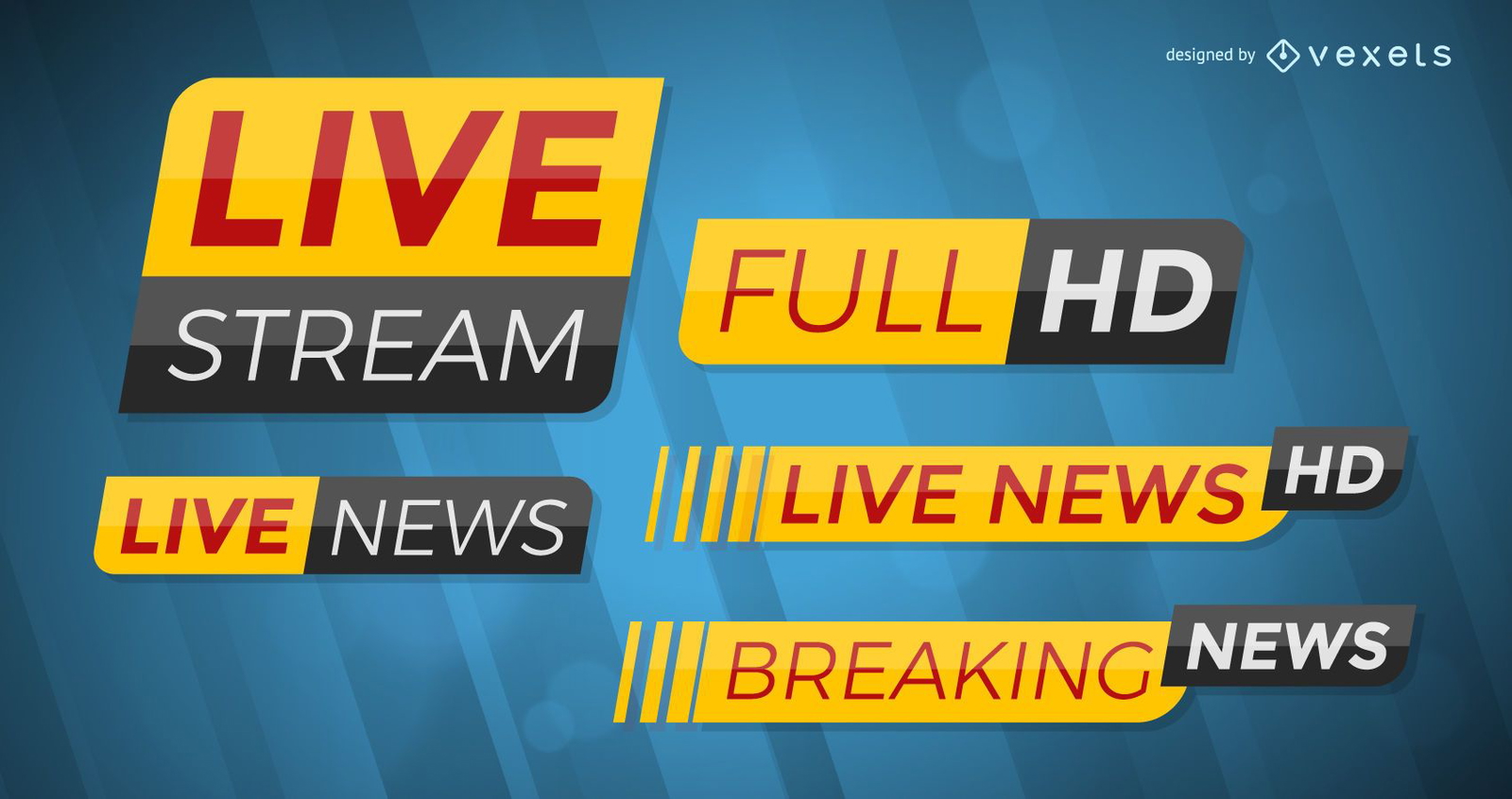 Breaking News Template Set Vector Download