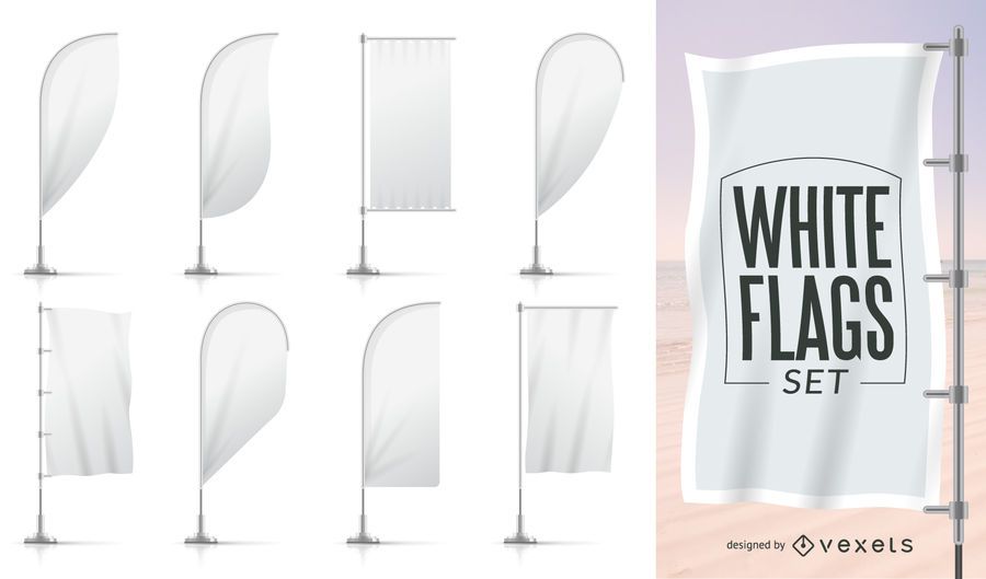 Collection of white flag templates Collection of white flag templates