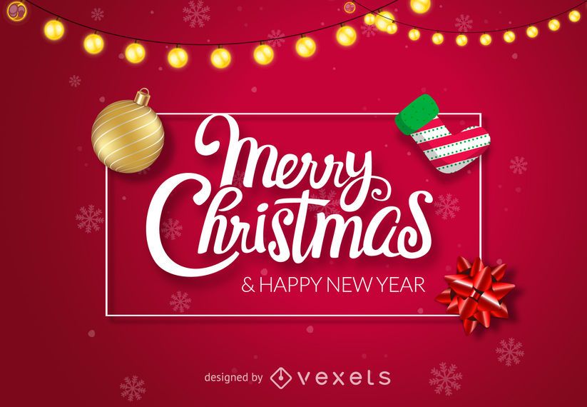 Red shiny Merry Christmas design Red shiny Merry Christmas design