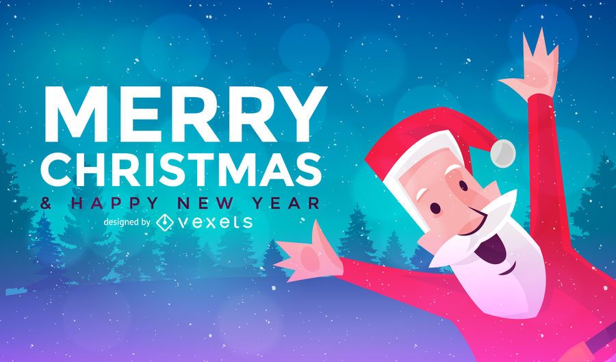 Flat Christmas banner with Santa Claus Flat Christmas banner with Santa Claus